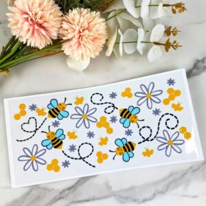 Happy Bees | 16 oz UV DTF Wrap