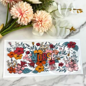 Floral Nurse | 16 oz UV DTF Wrap