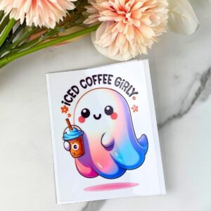 Iced Coffee Girly | 4" UV DTF Decal