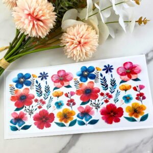 Blue Orange Pink Flowers