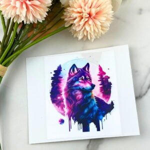 Wolf (full moon) | 4" UV DTF Decal