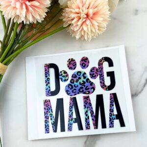 Dog Mama (leopard print) | 4″ UV DTF Decal