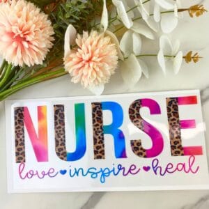 Nurse (love, inspire, heal) | 16 oz UV DTF Wrap