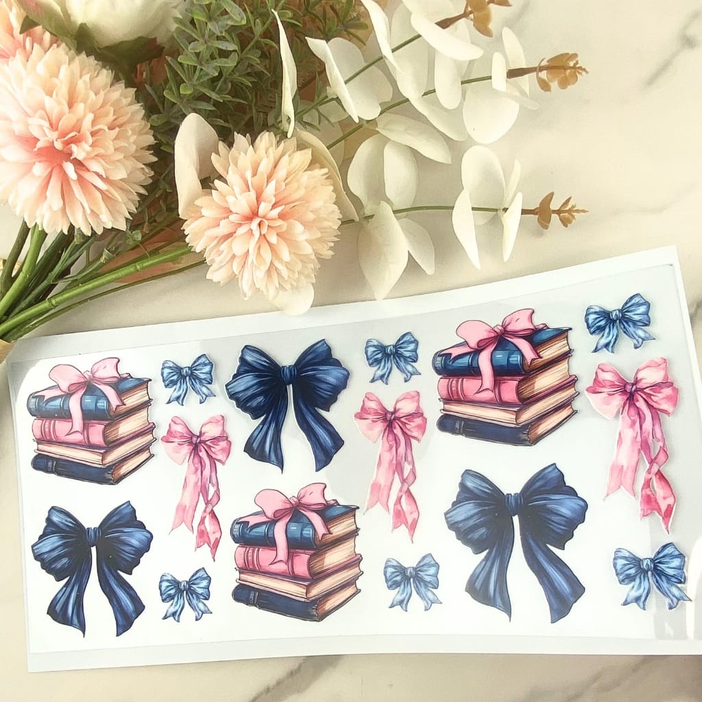 Bows and Books | 40 oz UV DTF Wrap