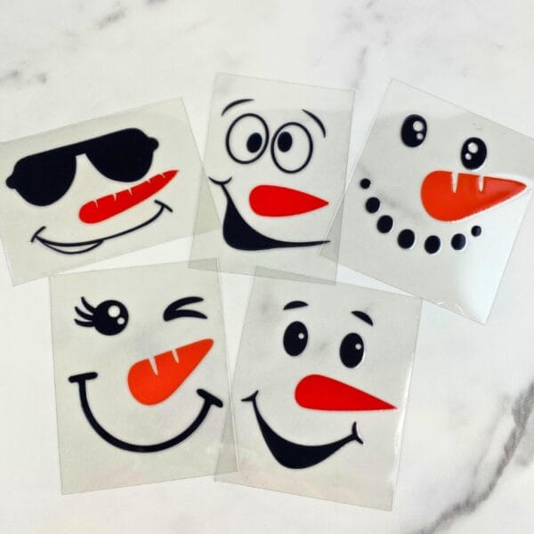 Snowman Faces Bundle | 3" UV DTF Ornament Decal