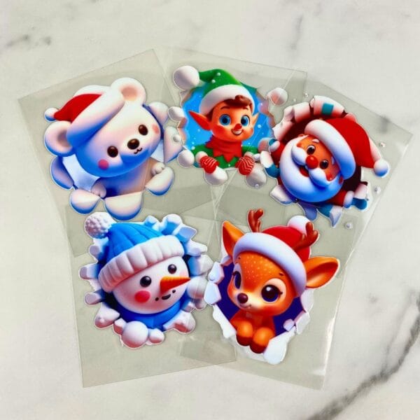 3D Christmas Characters Bundle | 3" UV DTF Ornament Decal