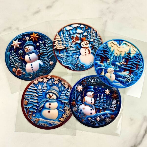 3D Snowman Bundle | 3" UV DTF Ornament Decal