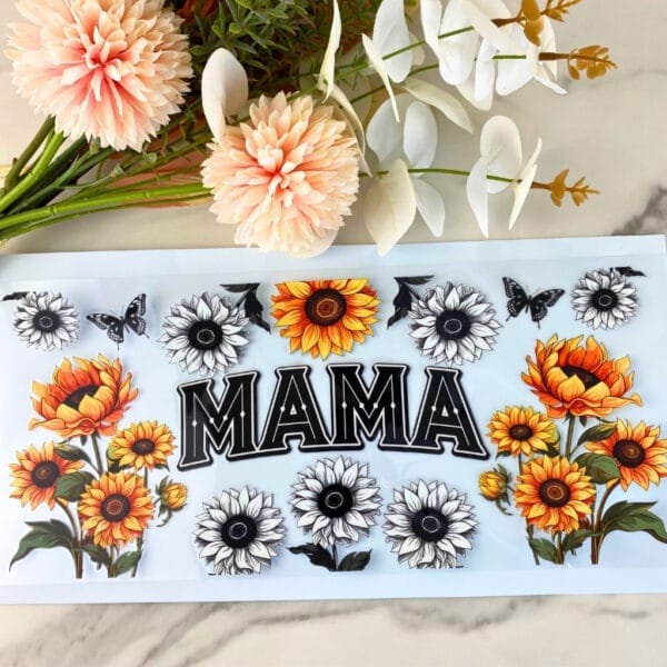 Mama Sunflower | 40 oz UV DTF Wrap