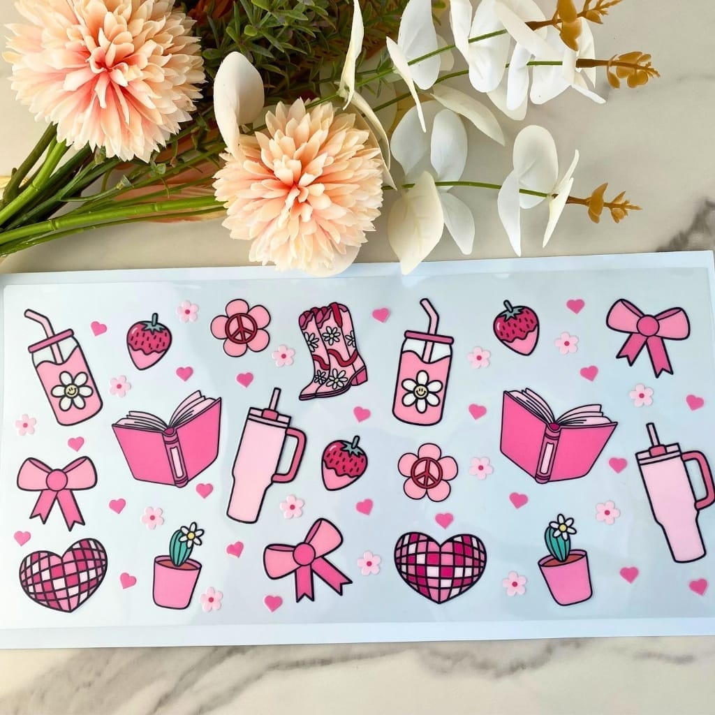 Books and Iced Coffee | 40 oz UV DTF Wrap