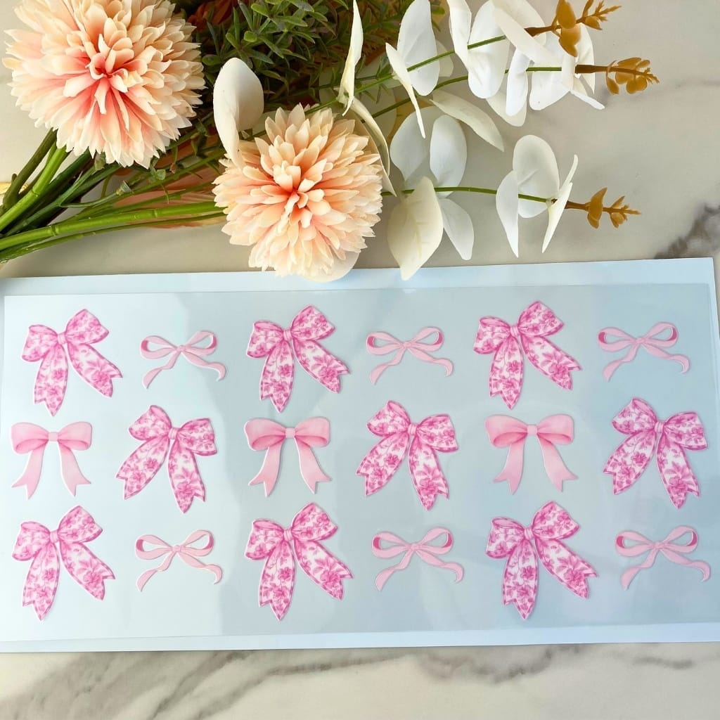 Pink Bows | 40 oz UV DTF Wrap