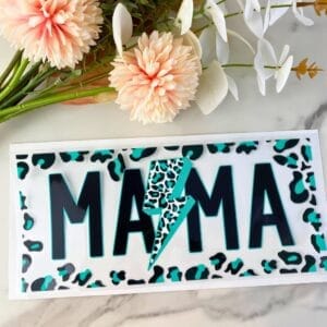 Mama Teal Leopard Print