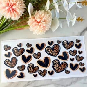 Leopard Print Hearts | 16 oz UV DTF Wrap