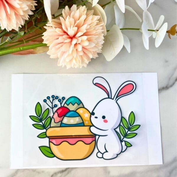 Bunny with Eggs2 | 4" UV DTF Decal