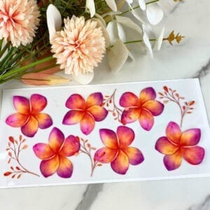 Orange and Peach Floral | 16 oz UV DTF Wrap