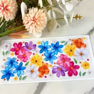 Colorful Floral | 16 oz UV DTF Wrap