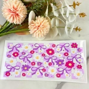 Purple Checkered Bows | 16 oz UV DTF Wrap