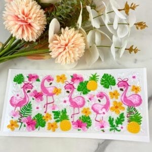 Tropical Flamingo | 16 oz UV DTF Wrap