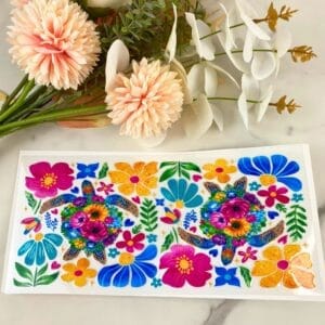 Floral Turtle | 16 oz UV DTF Wrap