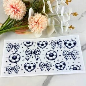 Soccer and Bows | 16 oz UV DTF Wrap
