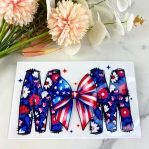 Mom USA Bow | 4" UV DTF Decal