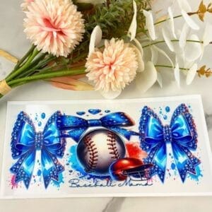 Blue Baseball Mama | 16 oz UV DTF Wrap