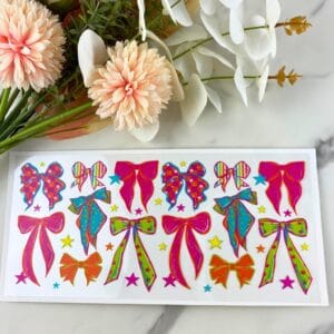 Colorful Bows | 16 oz UV DTF Wrap