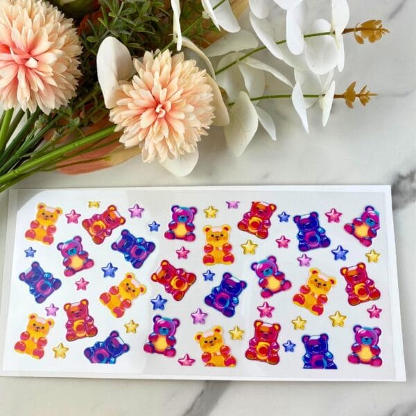 Colorful Bears | 16 oz UV DTF Wrap