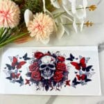 Floral Skull and Butterflies | 16 oz UV DTF Wrap