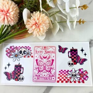 AntiSocial Butterfly | 40 oz UV DTF Wrap