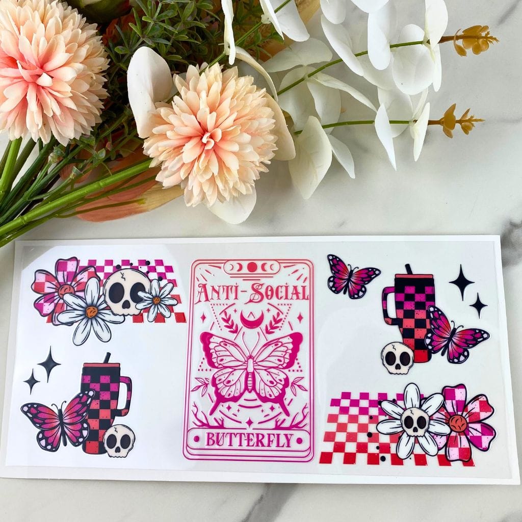 AntiSocial Butterfly | 40 oz UV DTF Wrap