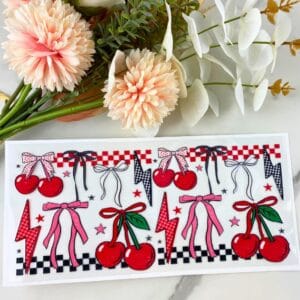 Cherry and Lightning | 16 oz UV DTF Wrap