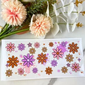 Paint Splatter Flowers | 16 oz UV DTF Wrap