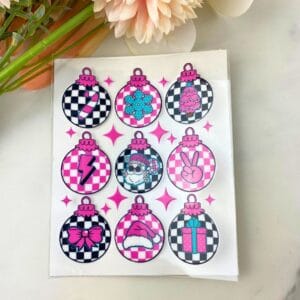 Checkered Ornaments | 4" UV DTF Decal