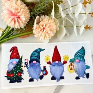 Christmas Gnomes with Tree | 16 oz UV DTF Wrap