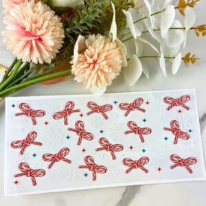Candy Cane Bows | 16 oz UV DTF Wrap