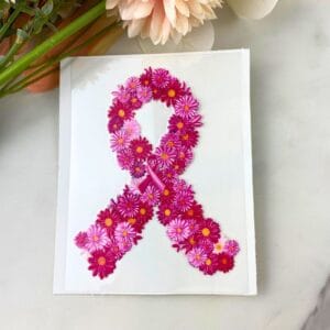 Floral Breast Cancer Ribbon
