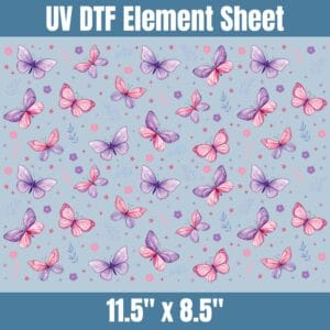 Pink and Purple Butterfly Floral | Element Sheet