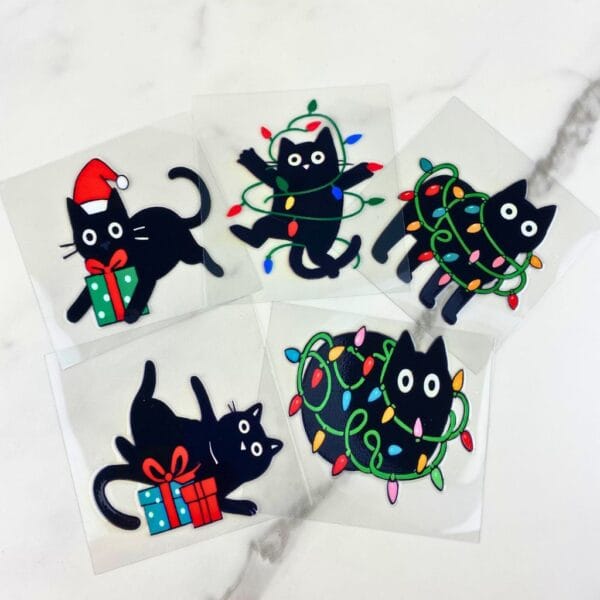 Cat in Lights Bundle | 3" UV DTF Ornament Decal
