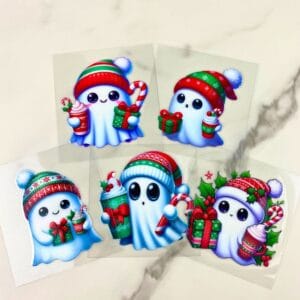 Christmas Ghosts Bundle | 3" UV DTF Ornament Decal