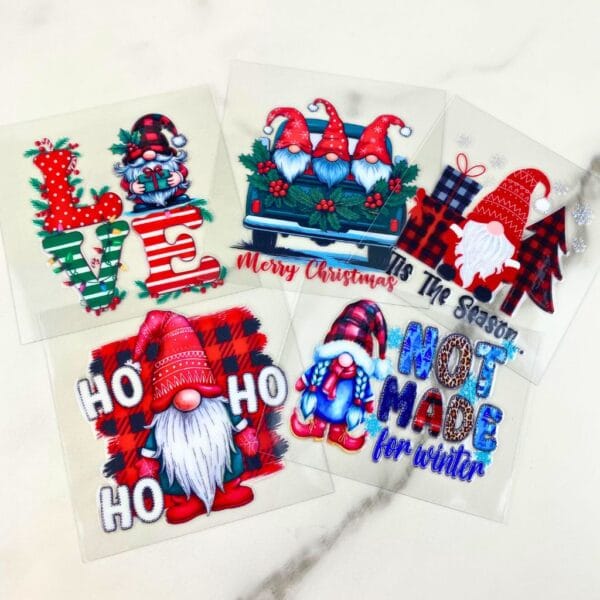 Christmas Gnome Bundle | 3" UV DTF Ornament Decal