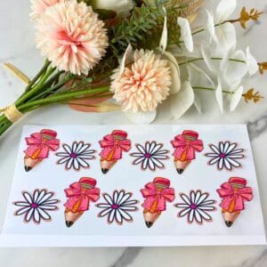 Pencils and Flowers | 16 oz UV DTF Wrap