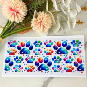 Colorful Paw Prints2 | 16 oz UV DTF Wrap