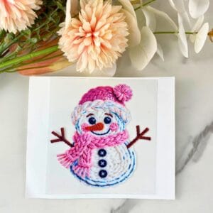 Faux Yarn Snowman | 4" UV DTF Decal
