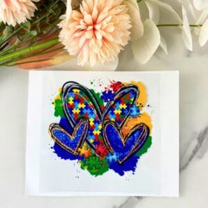 Autism Awareness Hearts | 4" UV DTF Decal
