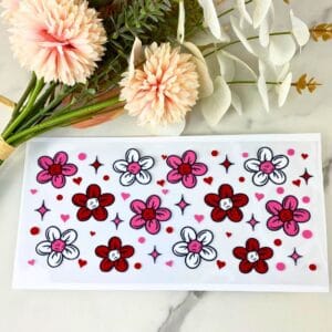 Pink & Red Flowers1 | 16 oz UV DTF Wrap