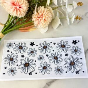 White Daisy | 16 oz UV DTF Wrap