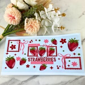 Fresh Strawberries | 40 oz UV DTF Wrap