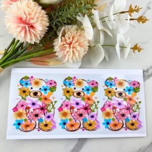 Floral Bears | 16 oz UV DTF Wrap