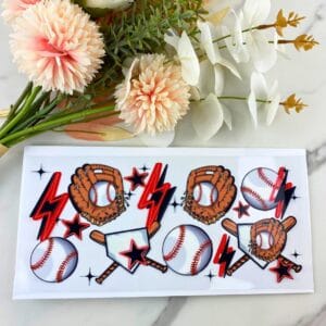 Baseball Lightning | 16 oz UV DTF Wrap