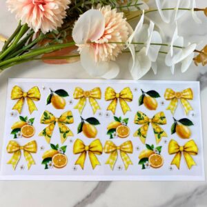 Lemons and Bows | 16 oz UV DTF Wrap